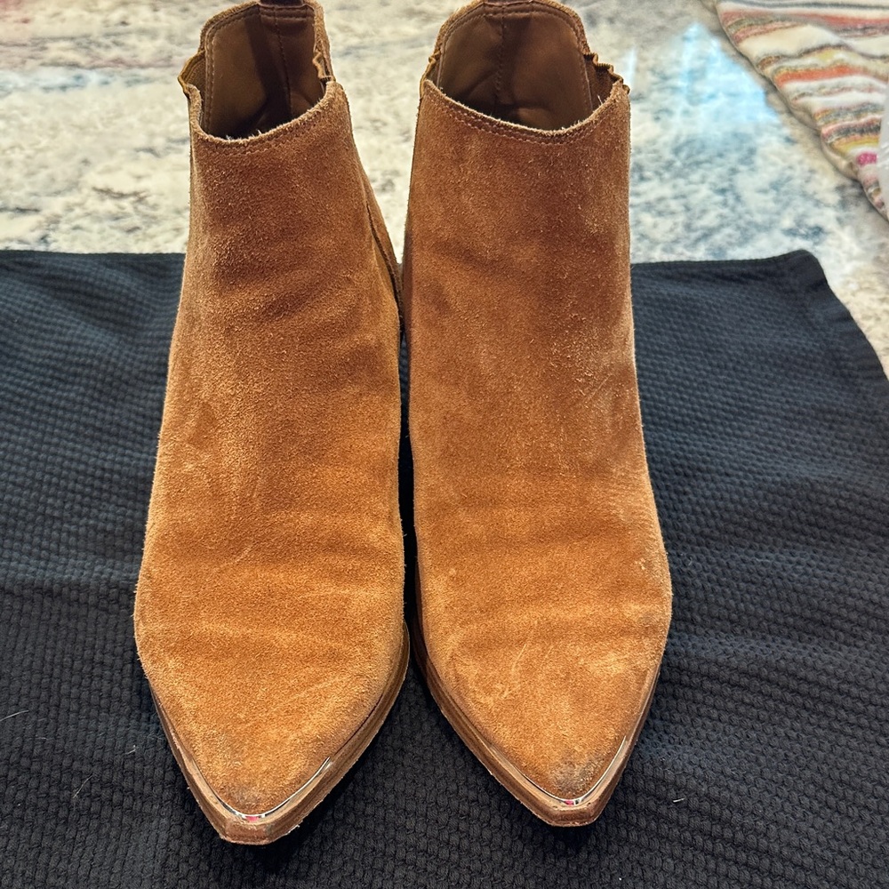 Marc Fisher Tan Suede Ankle Booties